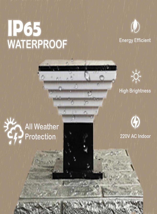 SINOMAN مصباح بوابة سينومان معدني وبولي كربونات مقاوم للماء للمنزل | مصابيح بوابة رئيسية | إضاءة خارجية للحديقة | مصابيح عمودية (GL ديلوكس، عبوة من قطعتين) المصباح غير متضمن - Image 3